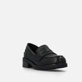 Bruno Premi Mocassino in Pelle con Borchie Nero